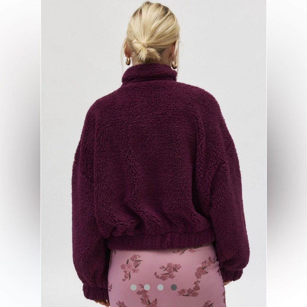 NWT Kimchi Blue UO Snow Bunny Piled Fleece Zip-Up Sherpa Jacket XS - Picture 9 of 10